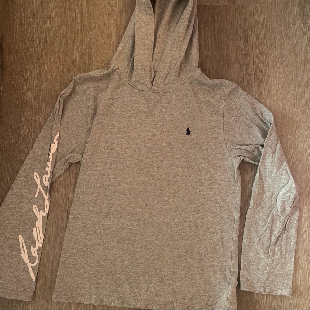 Polo Ralph Lauren Gray Boys long sleeve t-shirt Hoodie Large 14-16
